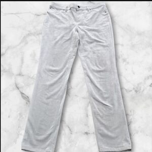 Chicos Gray Faux Suede Super Soft Pull On Faux Zip Dress Pants (Size 8 =chico:1)
